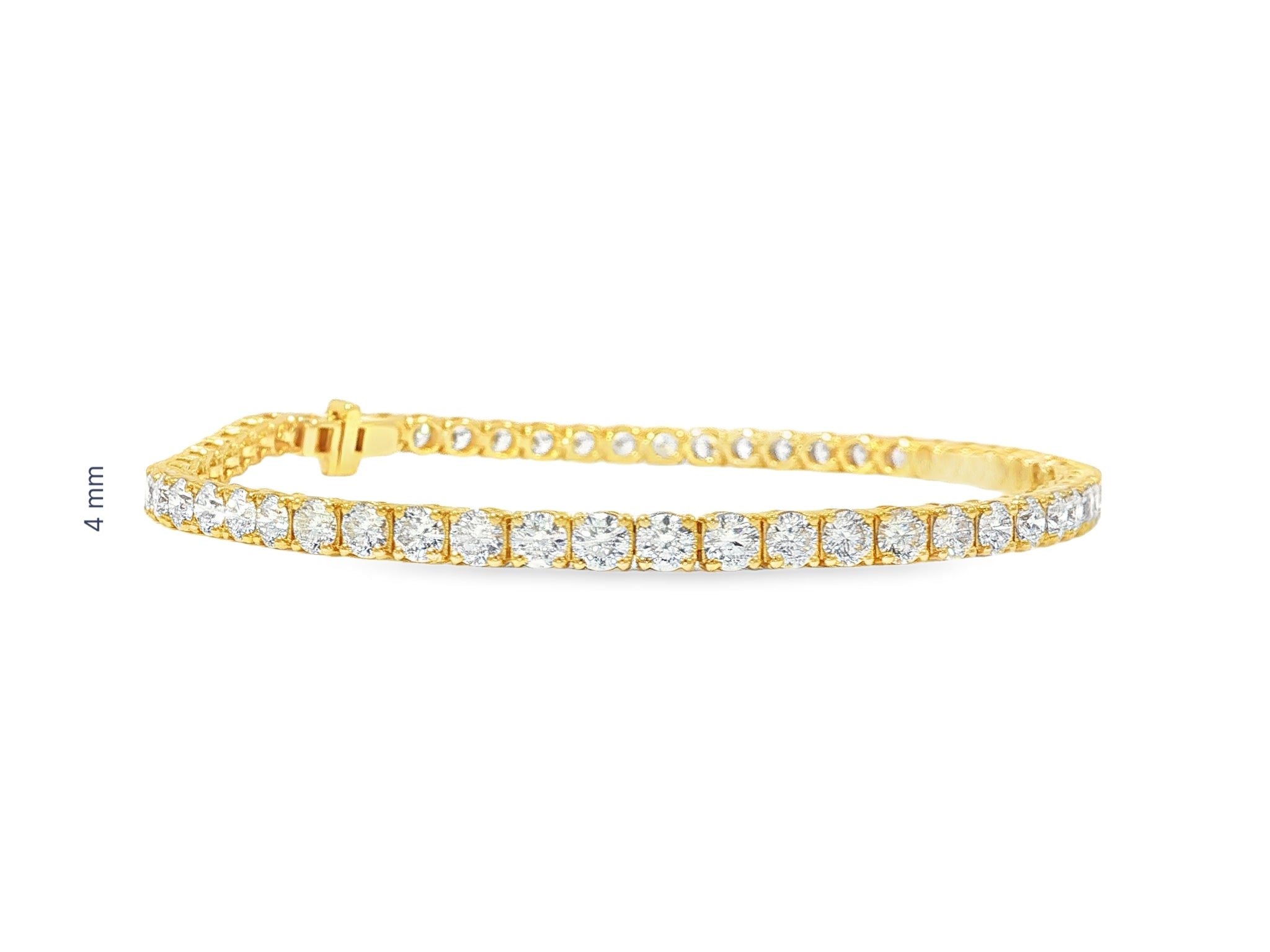 14k Gold Lab Grown Diamond Bracelet with Classic Round - Cut Design 7.22ct - AVI THE JEWELER