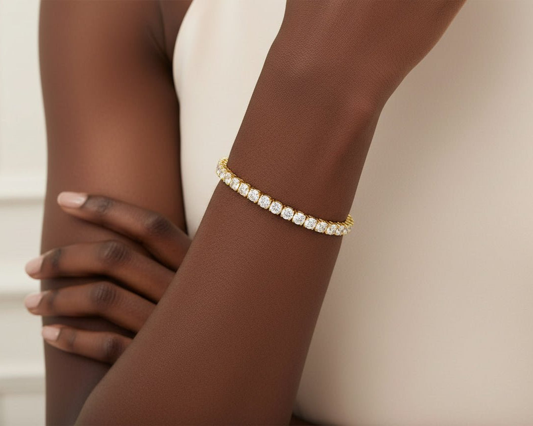 14k Gold Lab Grown Diamond Bracelet with Classic Round - Cut Design 7.22ct - AVI THE JEWELER