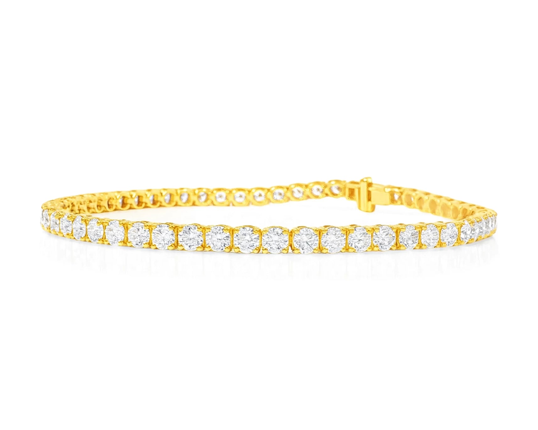 14k Gold Lab Grown Diamond Bracelet with Classic Round-Cut Design 7.22ct – lifestyle 4618