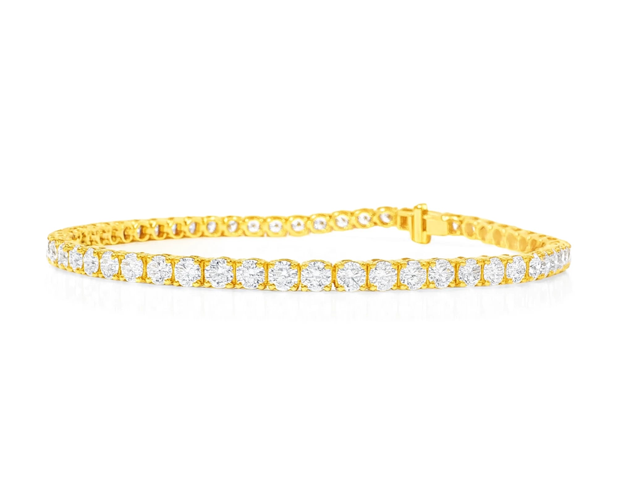 14k Gold Lab Grown Diamond Bracelet with Classic Round-Cut Design 7.22ct – lifestyle 4618