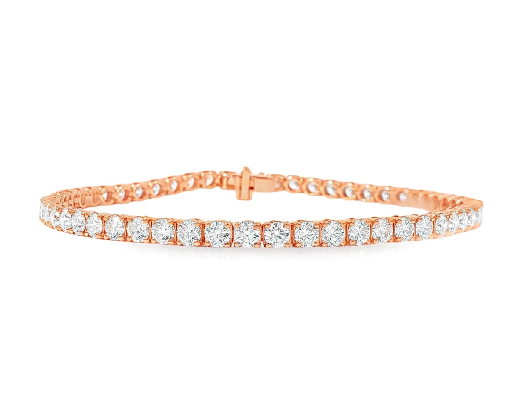 14k Gold Lab Grown Diamond Bracelet with Classic Round-Cut Design 7.22ct – lifestyle 4619