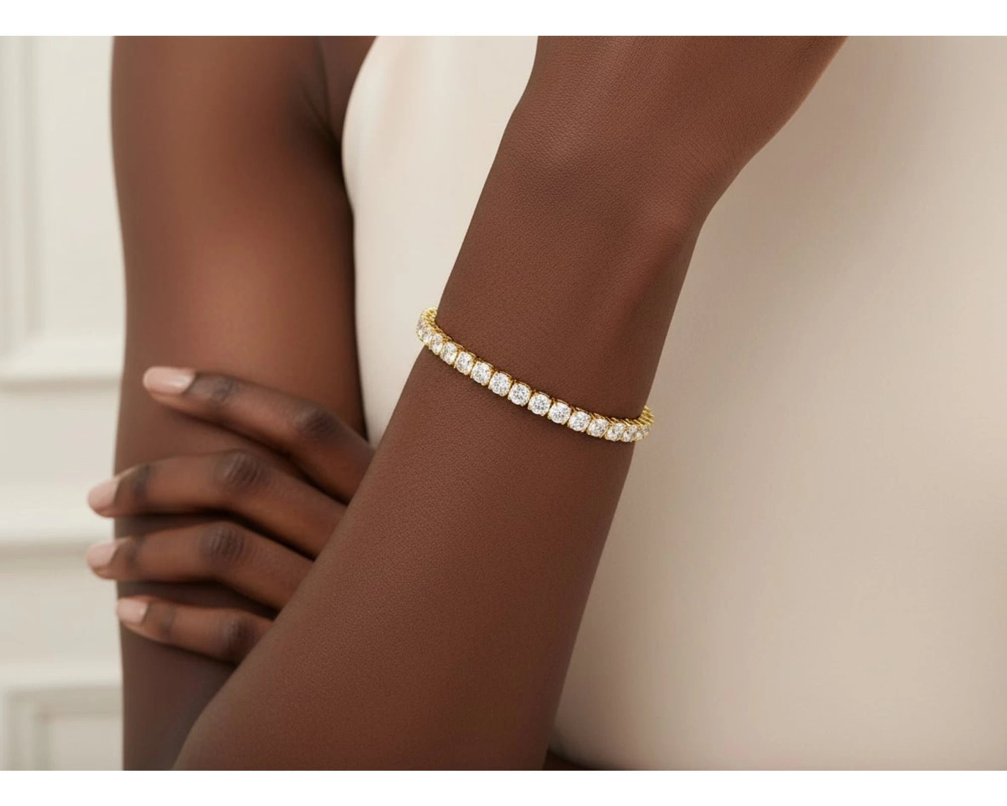 14k Gold Lab Grown Diamond Bracelet with Classic Round-Cut Design 7.22ct – view 2