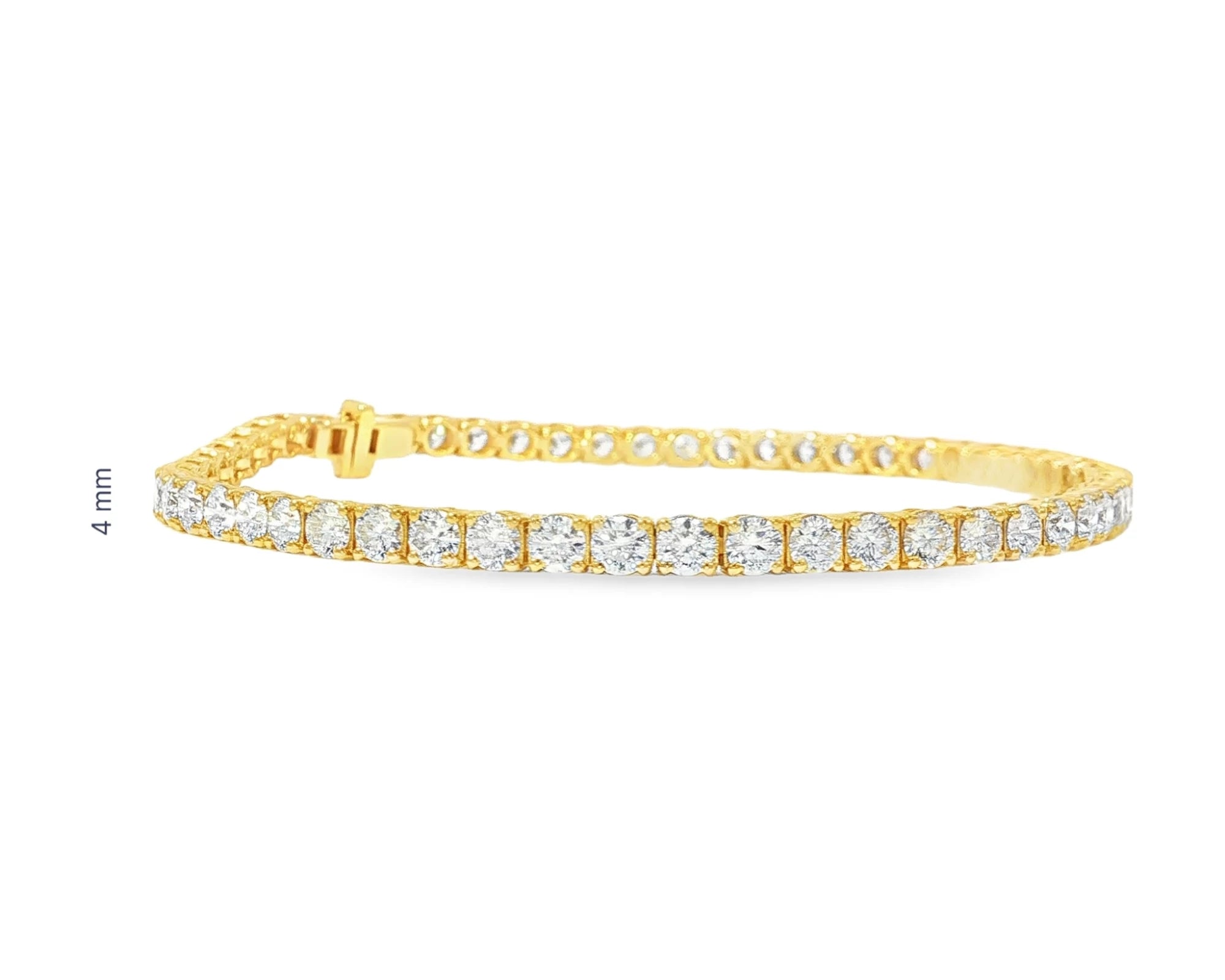14k Gold Lab Grown Diamond Bracelet with Classic Round-Cut Design 7.22ct – view 6