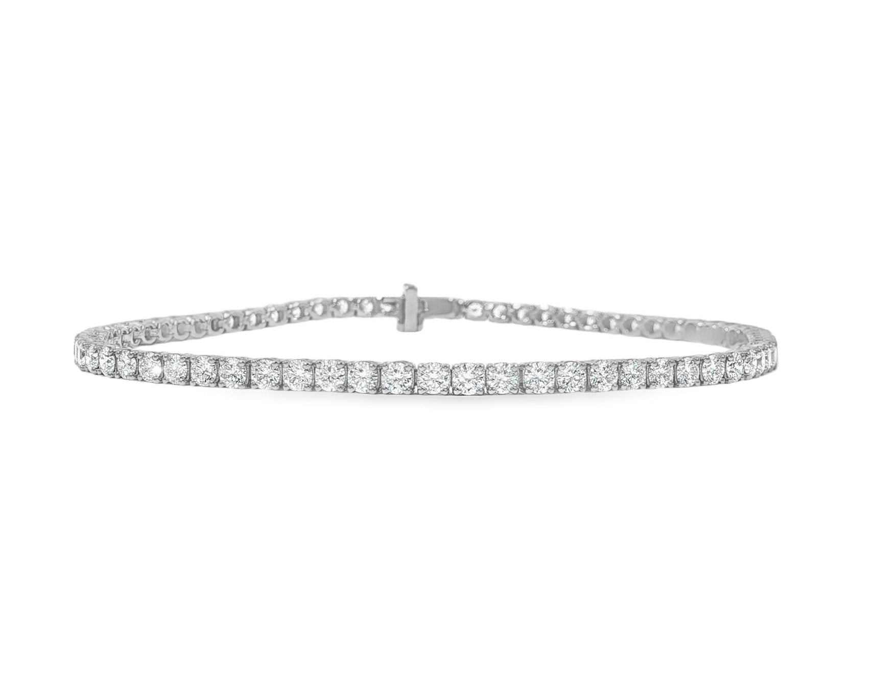 14k Gold Lab - Grown Diamond Bracelet with Classic Round - Cut Tennis Design 3.51ct - AVI THE JEWELER