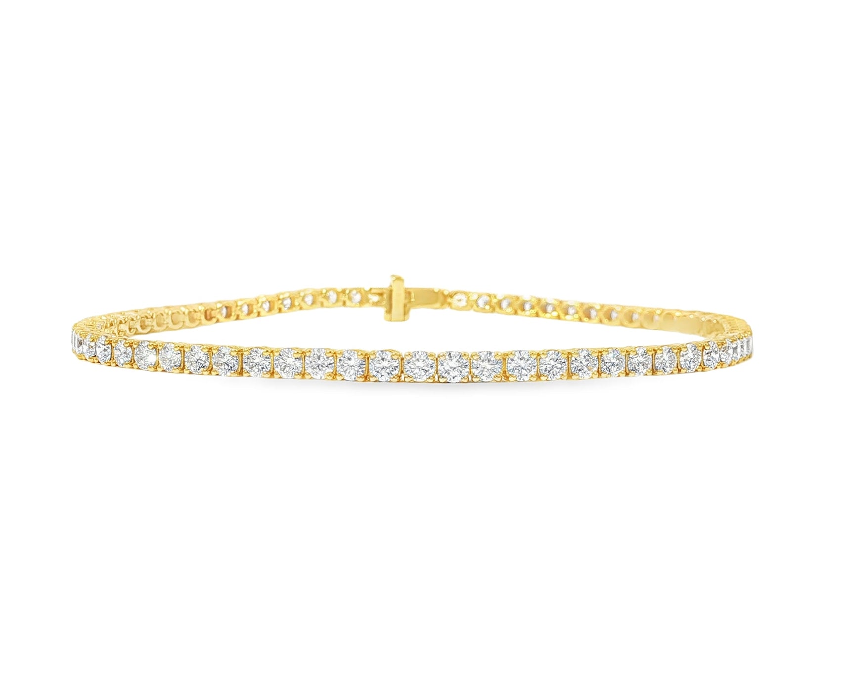 14k Gold Lab - Grown Diamond Bracelet with Classic Round - Cut Tennis Design 3.51ct - AVI THE JEWELER