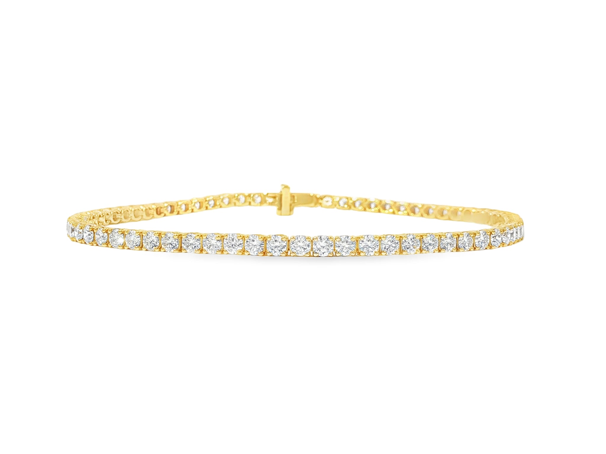 14k Gold Lab - Grown Diamond Bracelet with Classic Round - Cut Tennis Design 3.51ct - AVI THE JEWELER