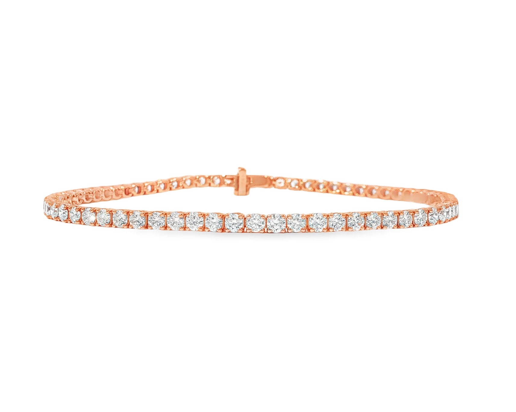 14k Gold Lab - Grown Diamond Bracelet with Classic Round - Cut Tennis Design 3.51ct - AVI THE JEWELER