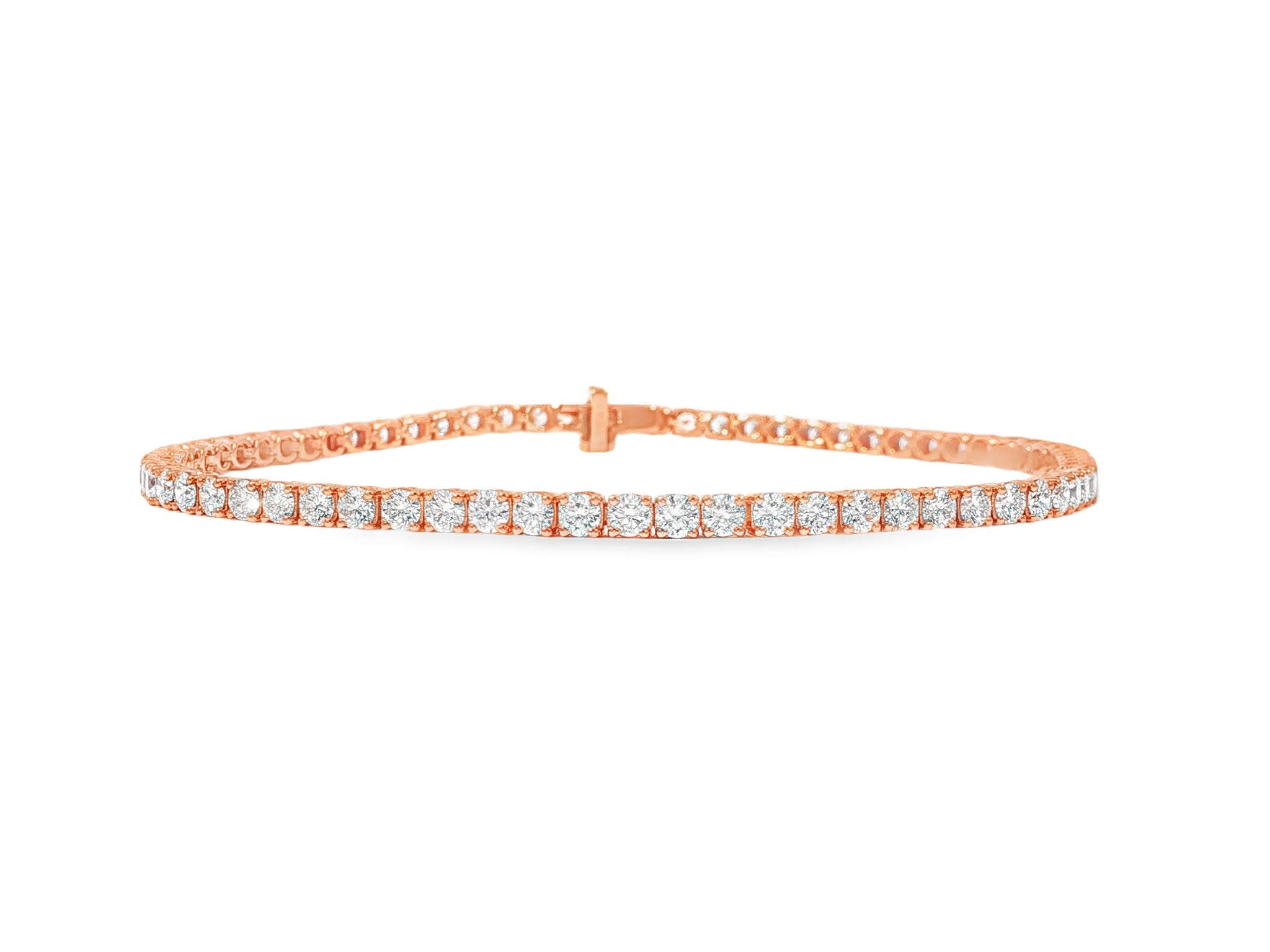 14k Gold Lab - Grown Diamond Bracelet with Classic Round - Cut Tennis Design 3.51ct - AVI THE JEWELER