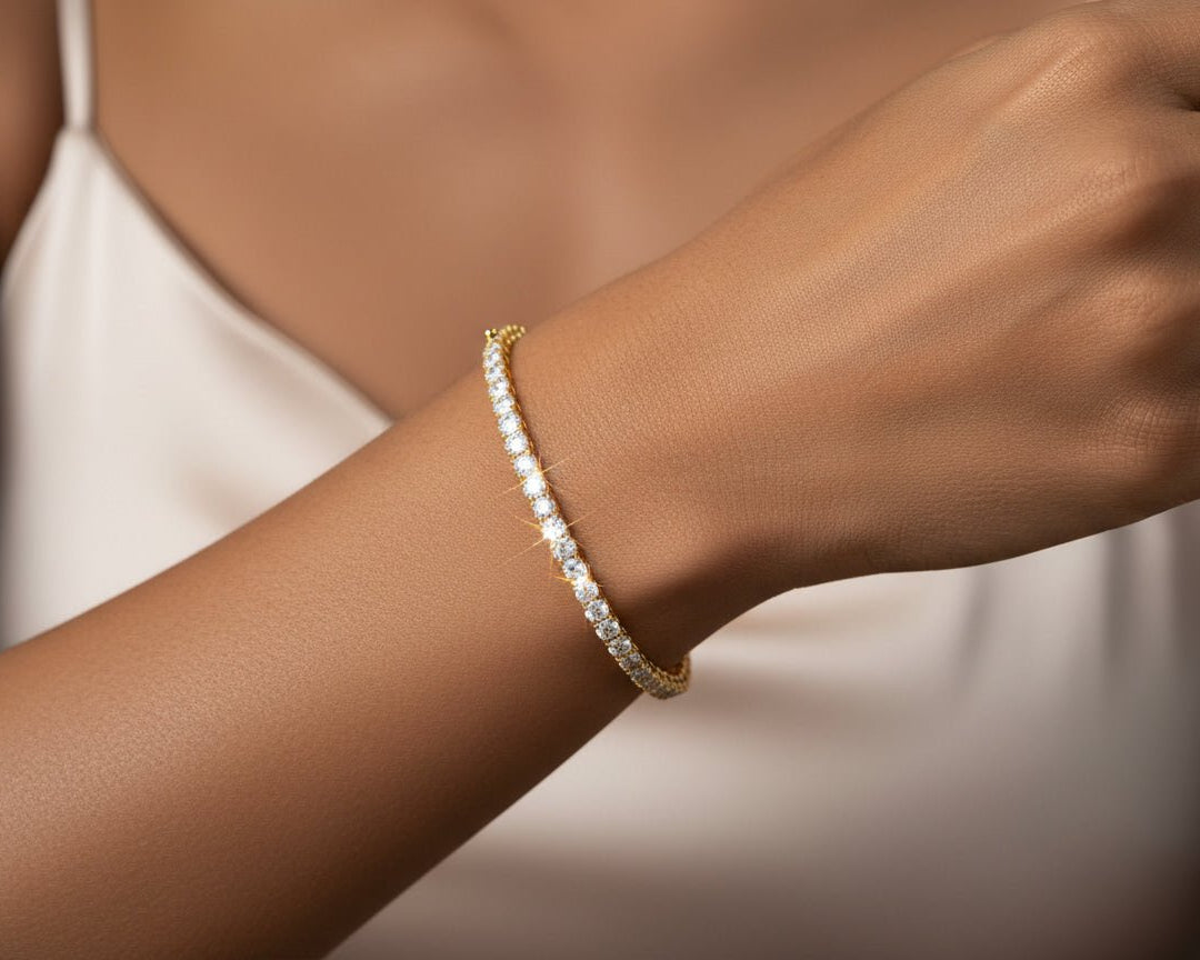 14k Gold Lab - Grown Diamond Bracelet with Classic Round - Cut Tennis Design 3.51ct - AVI THE JEWELER
