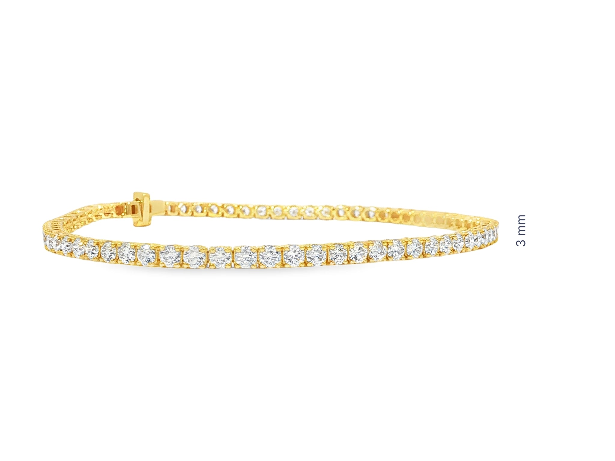 14k Gold Lab - Grown Diamond Bracelet with Classic Round - Cut Tennis Design 3.51ct - AVI THE JEWELER