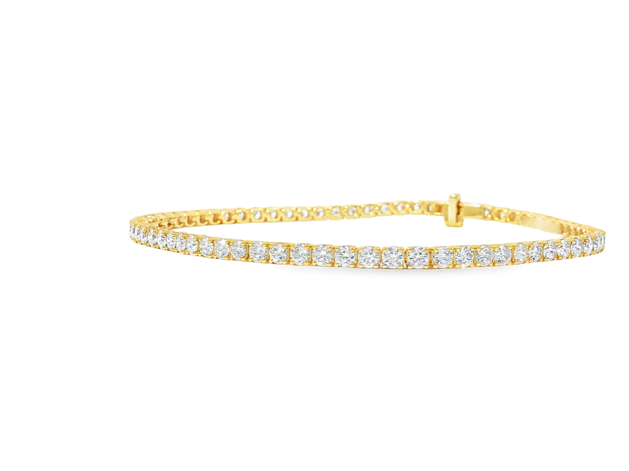14k Gold Lab - Grown Diamond Bracelet with Classic Round - Cut Tennis Design 3.51ct - AVI THE JEWELER
