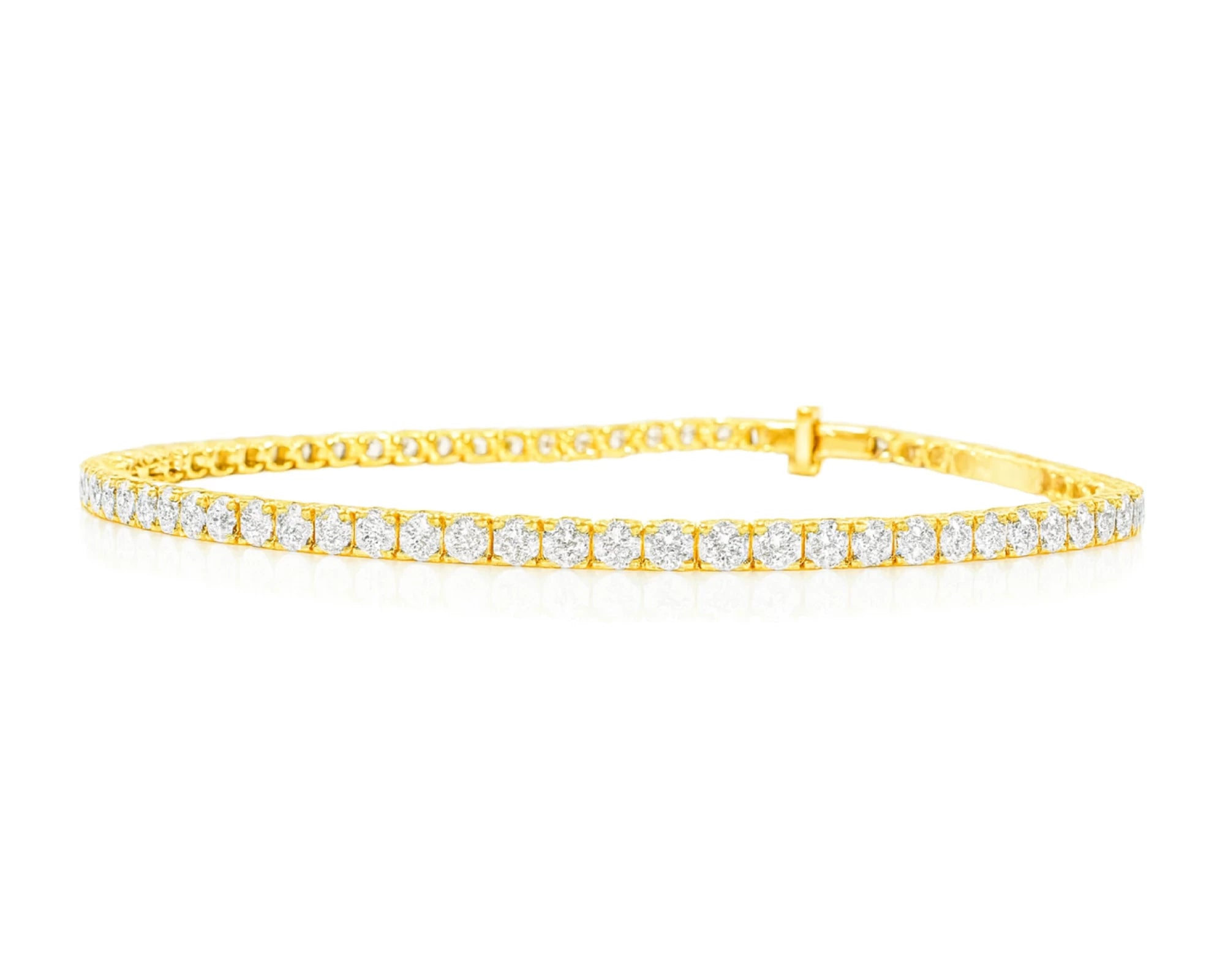 14k Gold Lab-Grown Diamond Bracelet with Classic Round-Cut Tennis Design 3.51ct – lifestyle 4638
