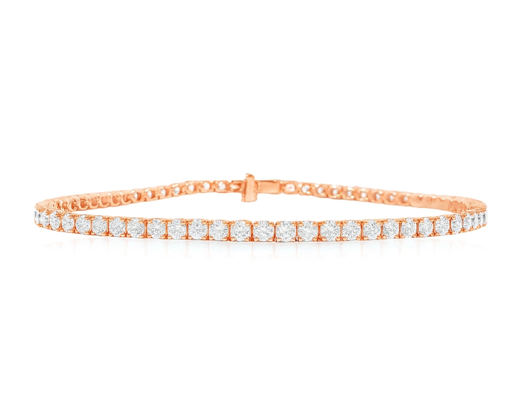 14k Gold Lab-Grown Diamond Bracelet with Classic Round-Cut Tennis Design 3.51ct – lifestyle 4639