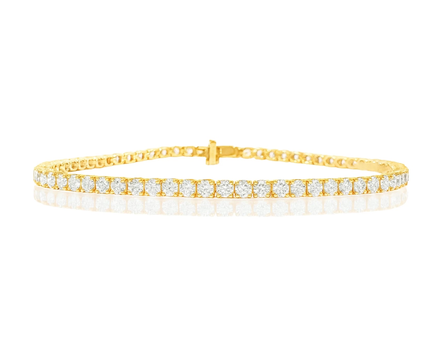14k Gold Lab-Grown Diamond Bracelet with Classic Round-Cut Tennis Design 3.51ct – lifestyle 4697