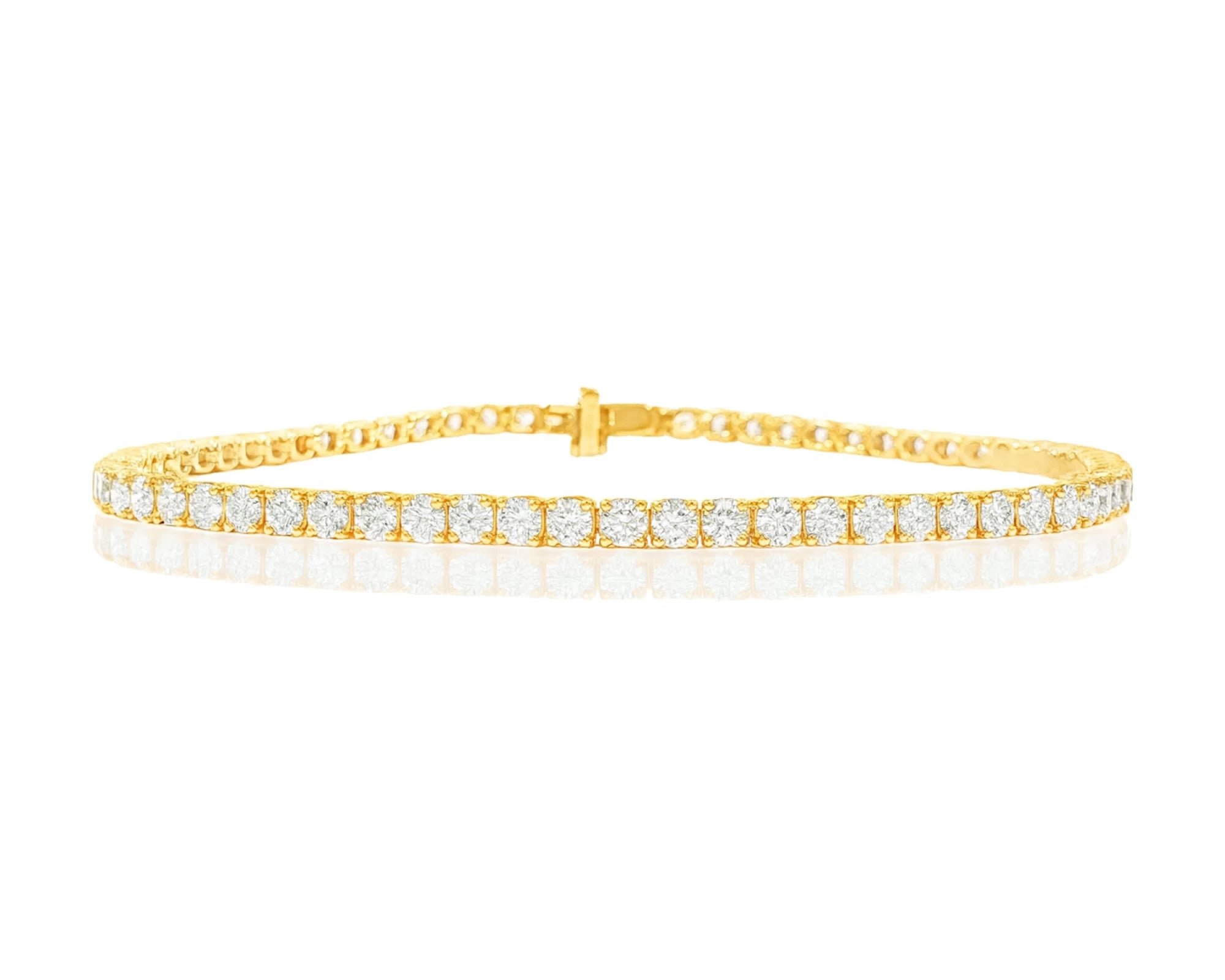 14k Gold Lab-Grown Diamond Bracelet with Classic Round-Cut Tennis Design 3.51ct – lifestyle 4697