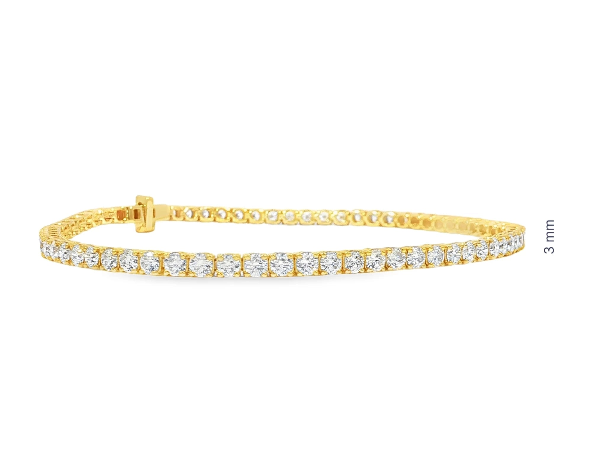 14k Gold Lab-Grown Diamond Bracelet with Classic Round-Cut Tennis Design 3.51ct – view 5