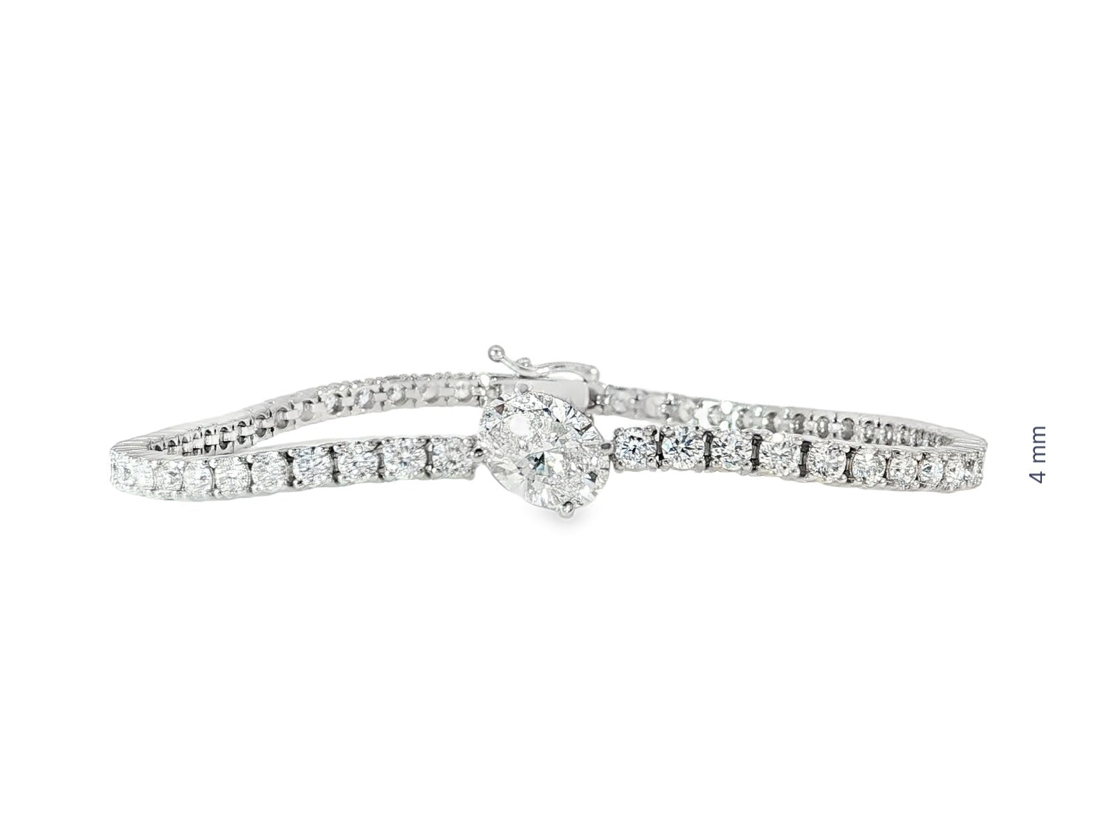 14k Gold Lab - Grown Diamond Bracelet with Oval & Round - Cut Design 6.65ct - AVI THE JEWELER