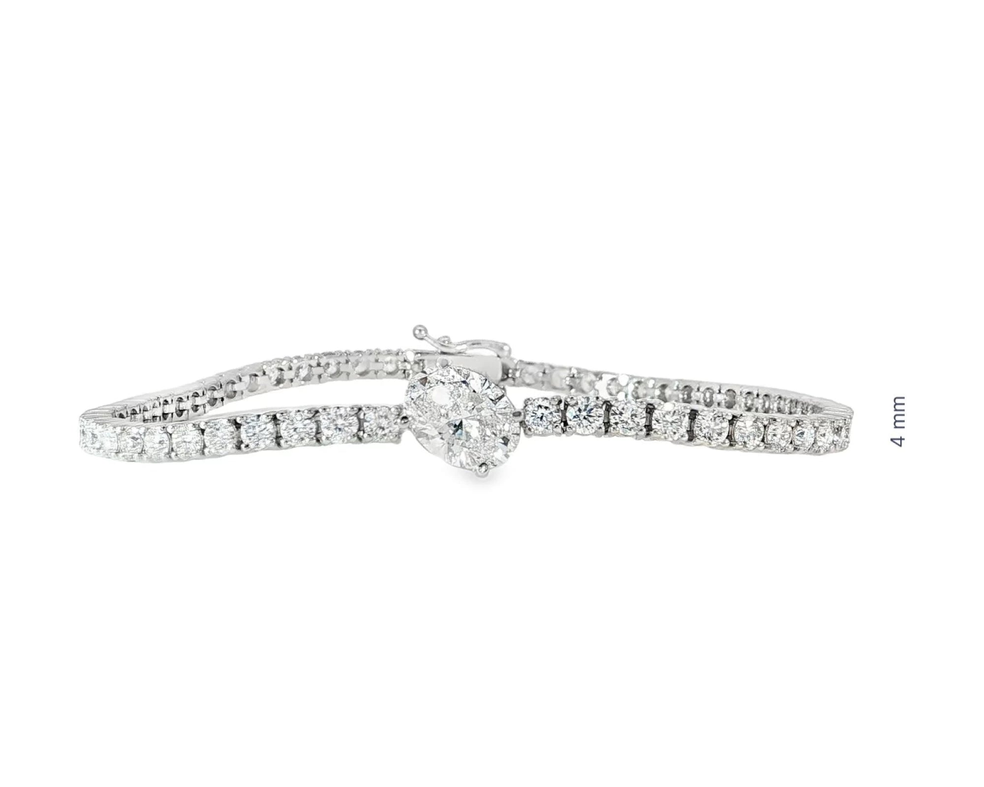 14k Gold Lab-Grown Diamond Bracelet with Oval & Round-Cut Design 6.65ct – front view