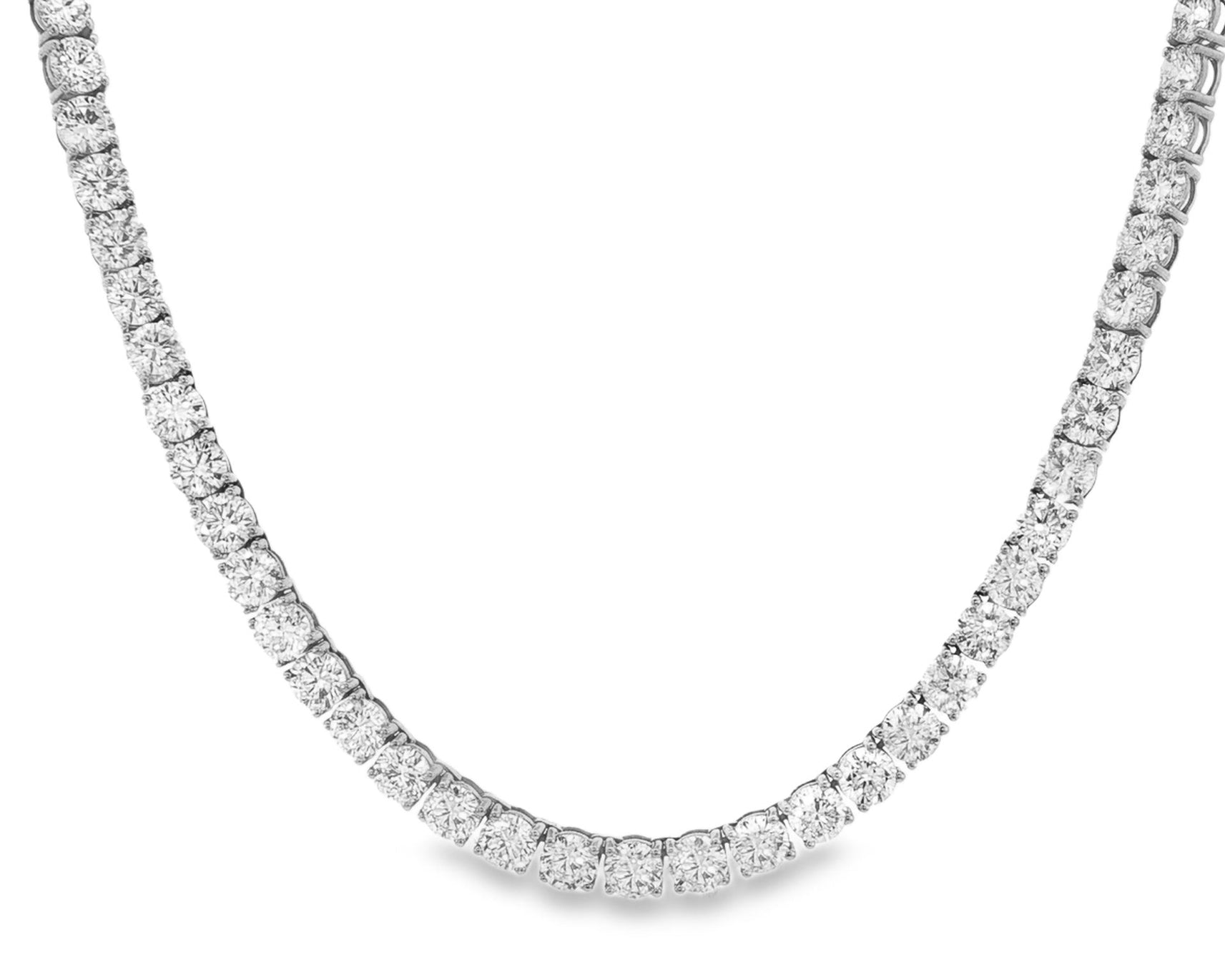 14k Gold Lab - Grown Diamond Necklace with Classic Round - Cut Design 27.61ct - AVI THE JEWELER