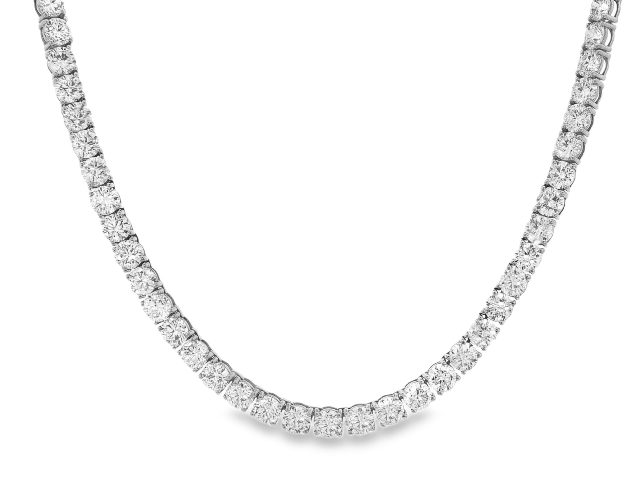 14k Gold Lab - Grown Diamond Necklace with Classic Round - Cut Design 27.61ct - AVI THE JEWELER