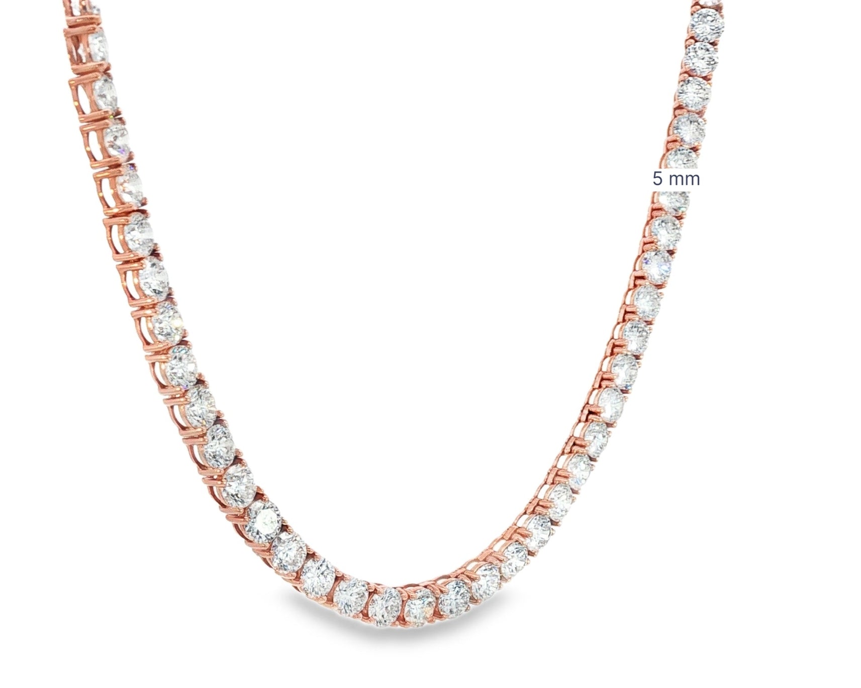 14k Gold Lab - Grown Diamond Necklace with Classic Round - Cut Design 27.61ct - AVI THE JEWELER