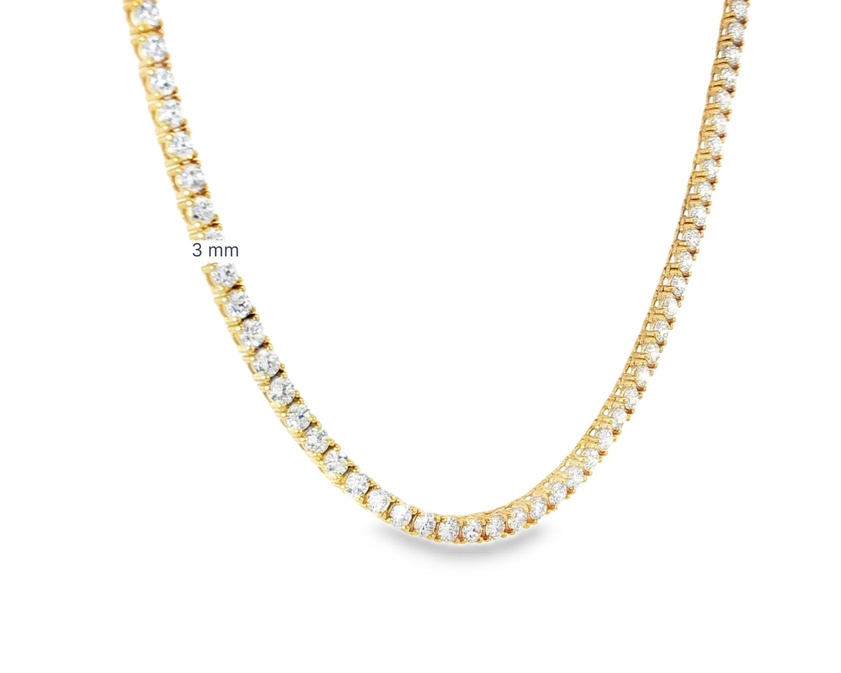 14k Gold Lab Grown Diamond Necklace with Classic Round - Cut Tennis Design 10.43ct - AVI THE JEWELER