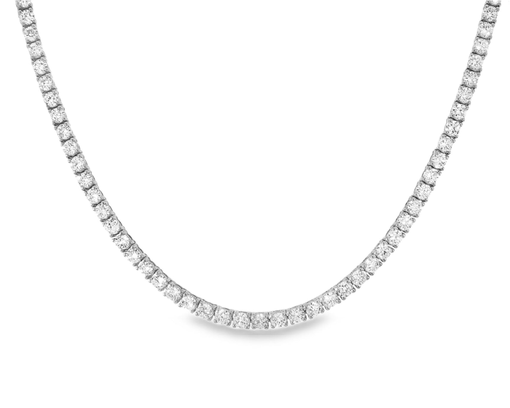 14k Gold Lab Grown Diamond Necklace with Classic Round - Cut Tennis Design 10.43ct - AVI THE JEWELER