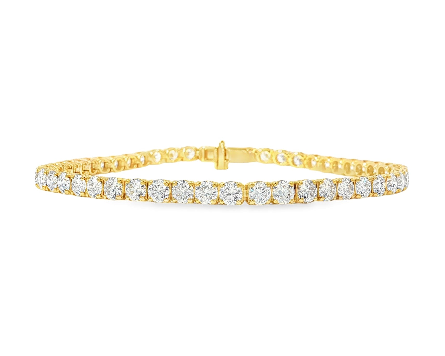 14k Gold Lab - Grown Diamond Tennis Bracelet with Round - Cut Classic Design 6.67ct - AVI THE JEWELER