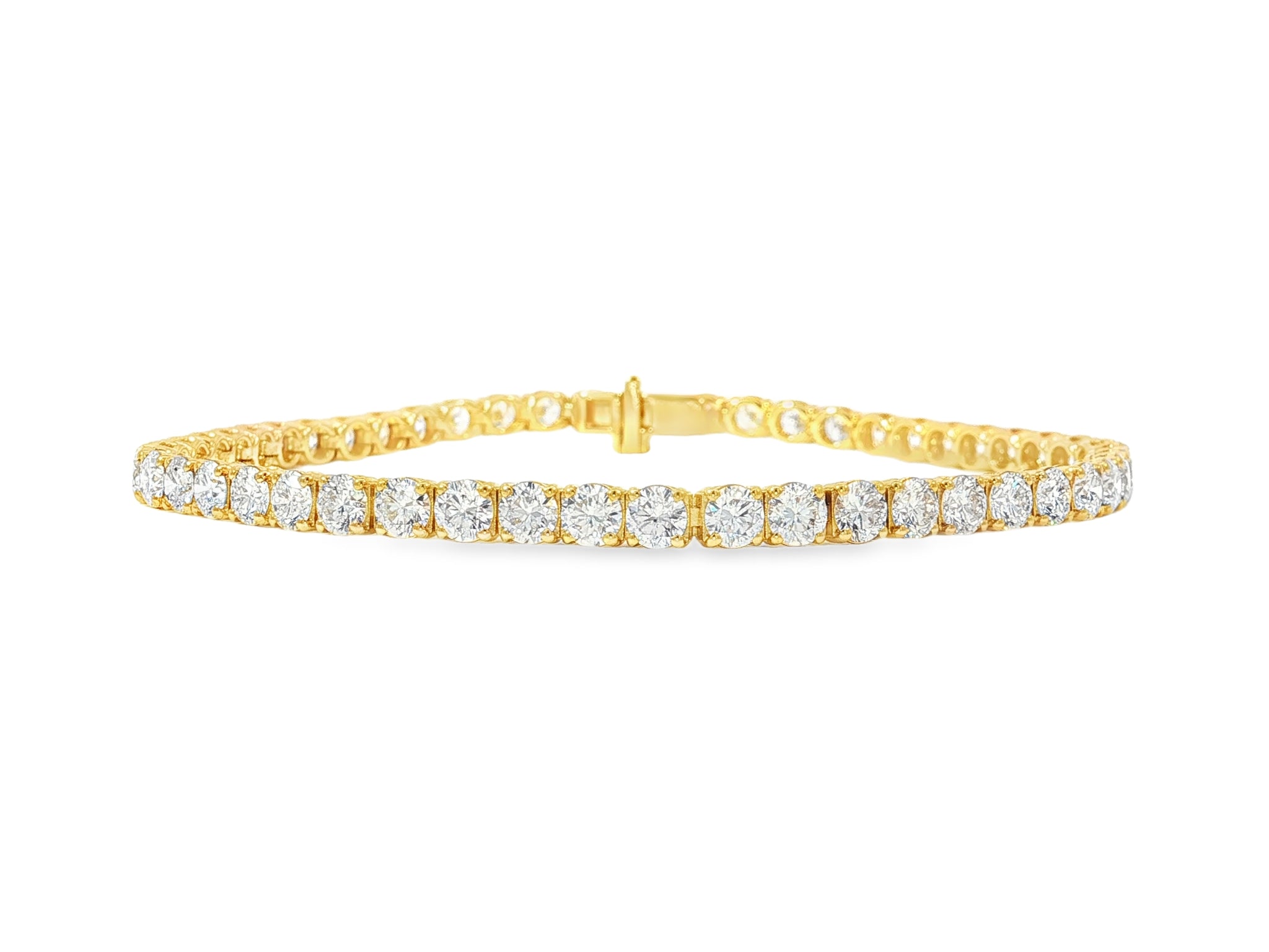 14k Gold Lab - Grown Diamond Tennis Bracelet with Round - Cut Classic Design 6.67ct - AVI THE JEWELER