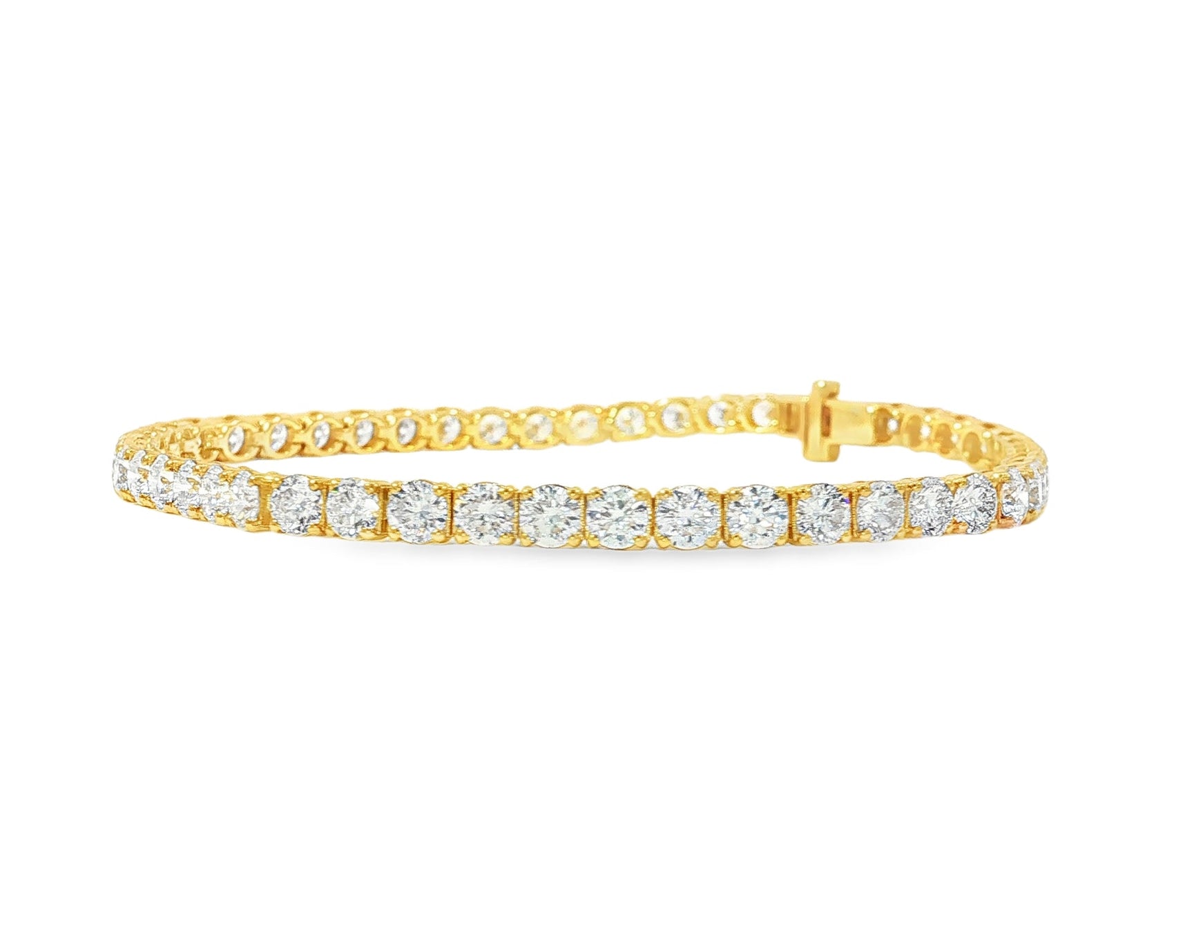 14k Gold Lab - Grown Diamond Tennis Bracelet with Round - Cut Classic Design 6.67ct - AVI THE JEWELER