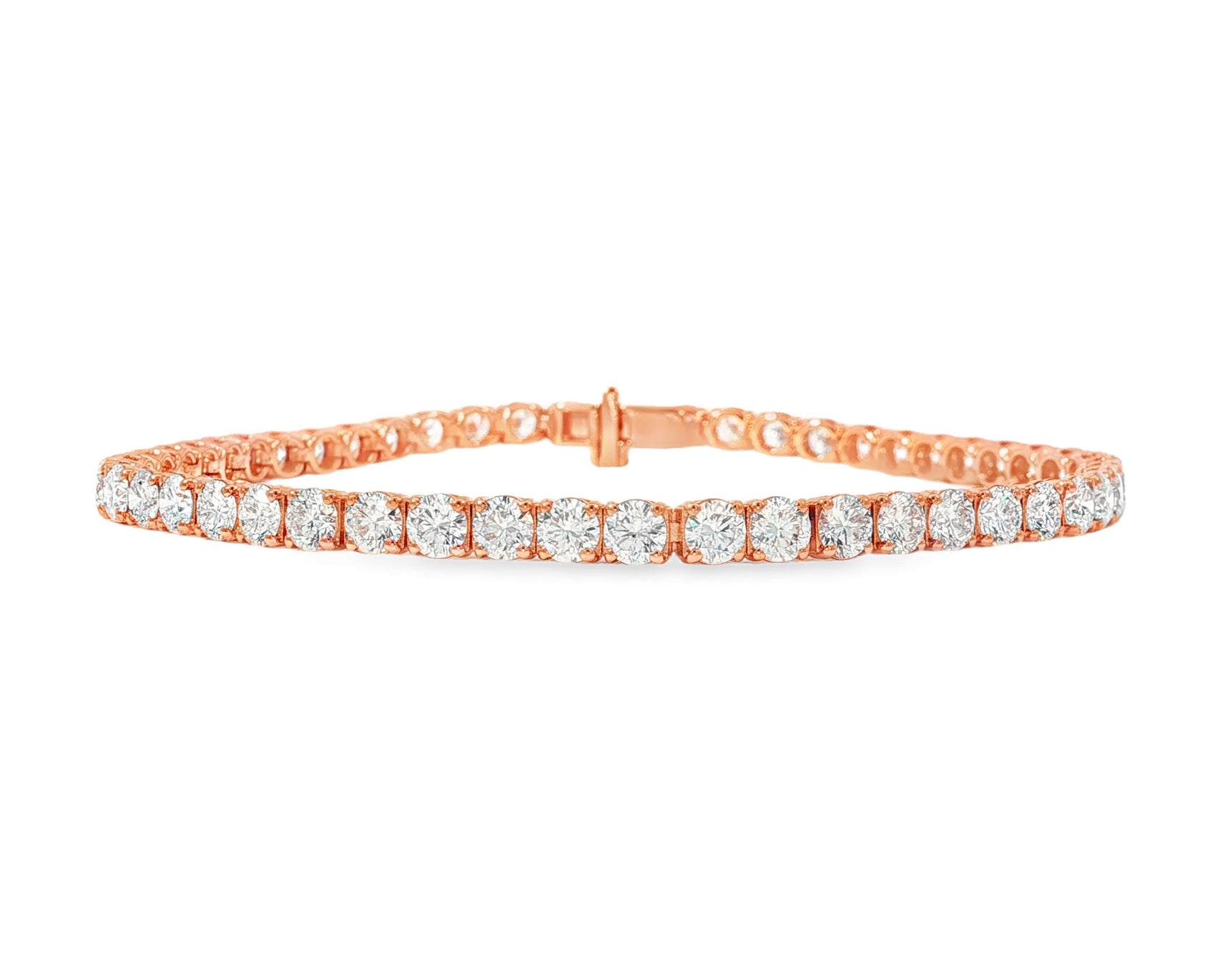 14k Gold Lab - Grown Diamond Tennis Bracelet with Round - Cut Classic Design 6.67ct - AVI THE JEWELER