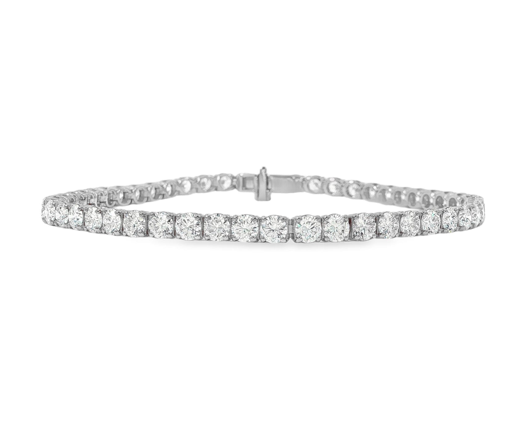14k Gold Lab - Grown Diamond Tennis Bracelet with Round - Cut Classic Design 6.67ct - AVI THE JEWELER