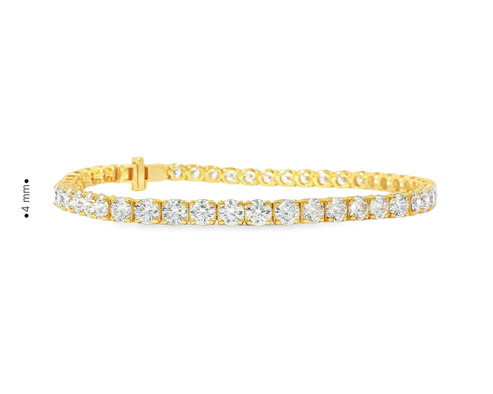 14k Gold Lab - Grown Diamond Tennis Bracelet with Round - Cut Classic Design 6.67ct - AVI THE JEWELER