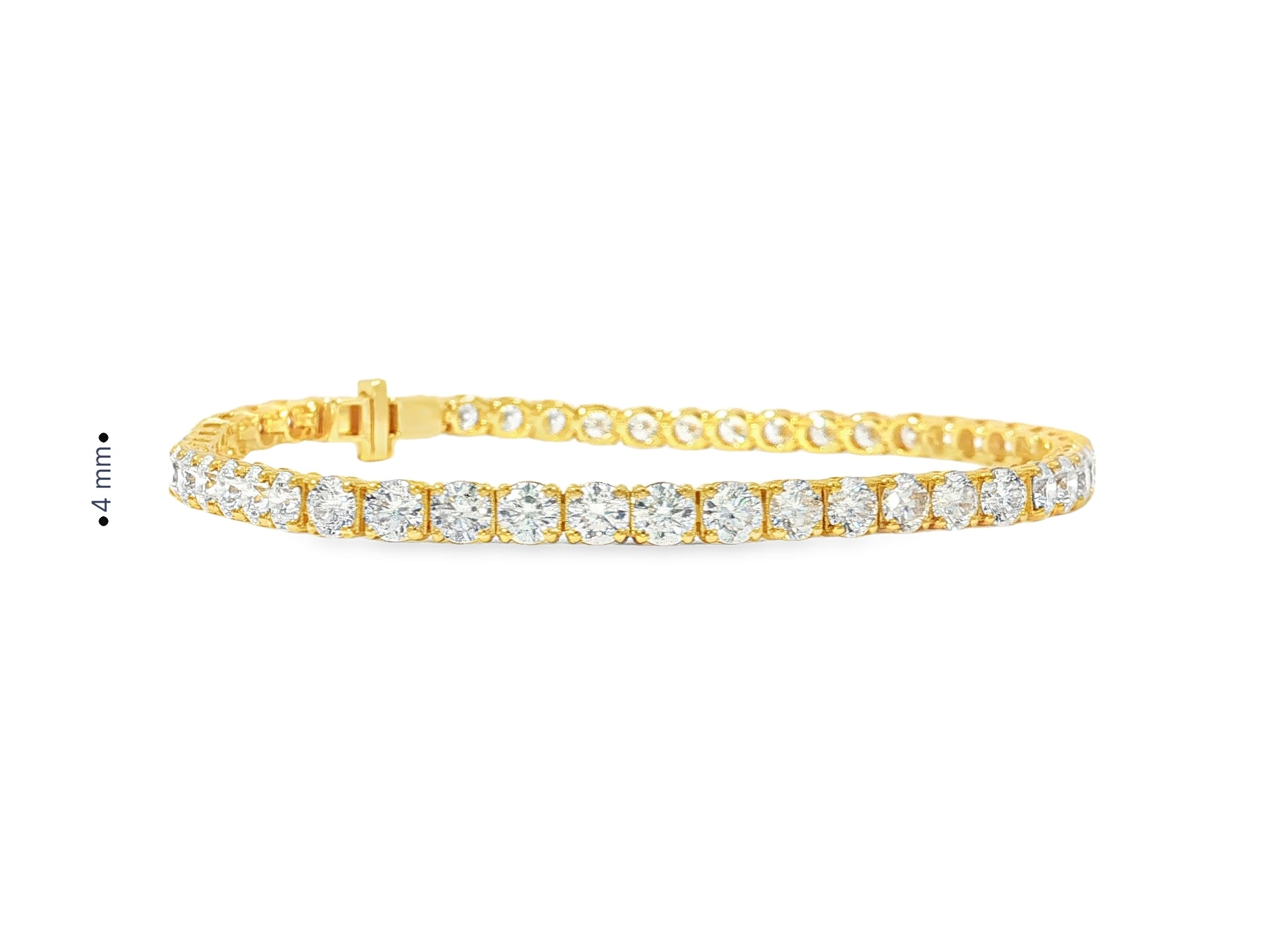 14k Gold Lab - Grown Diamond Tennis Bracelet with Round - Cut Classic Design 6.67ct - AVI THE JEWELER