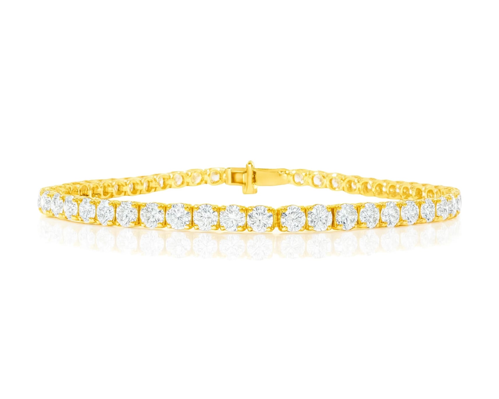 14k Gold Lab-Grown Diamond Tennis Bracelet with Round-Cut Classic Design 6.67ct – lifestyle 4536