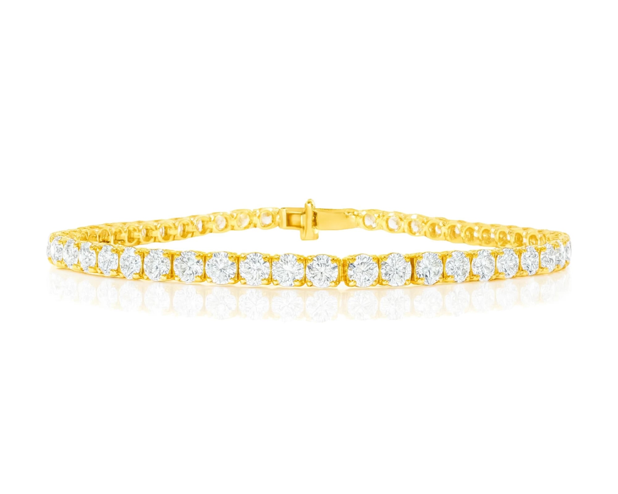 14k Gold Lab-Grown Diamond Tennis Bracelet with Round-Cut Classic Design 6.67ct – lifestyle 4536