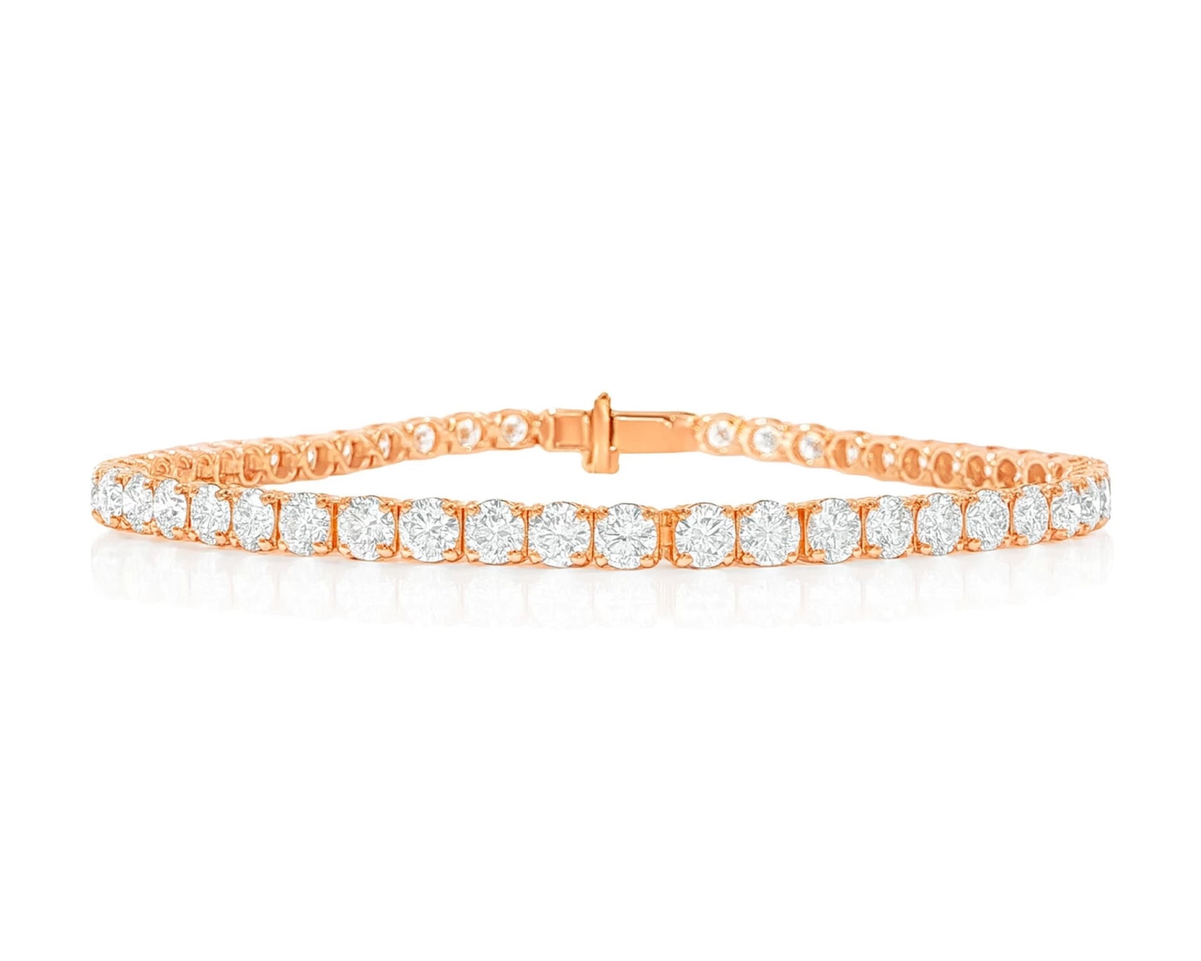 14k Gold Lab-Grown Diamond Tennis Bracelet with Round-Cut Classic Design 6.67ct – lifestyle 4538