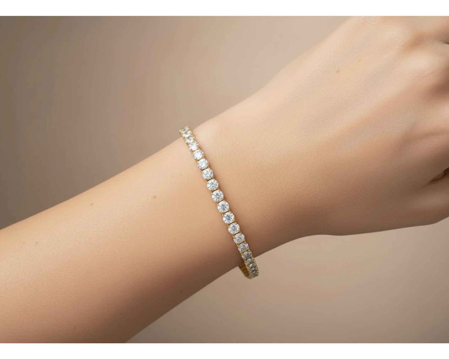 14k Gold Lab-Grown Diamond Tennis Bracelet with Round-Cut Classic Design 6.67ct – view 2