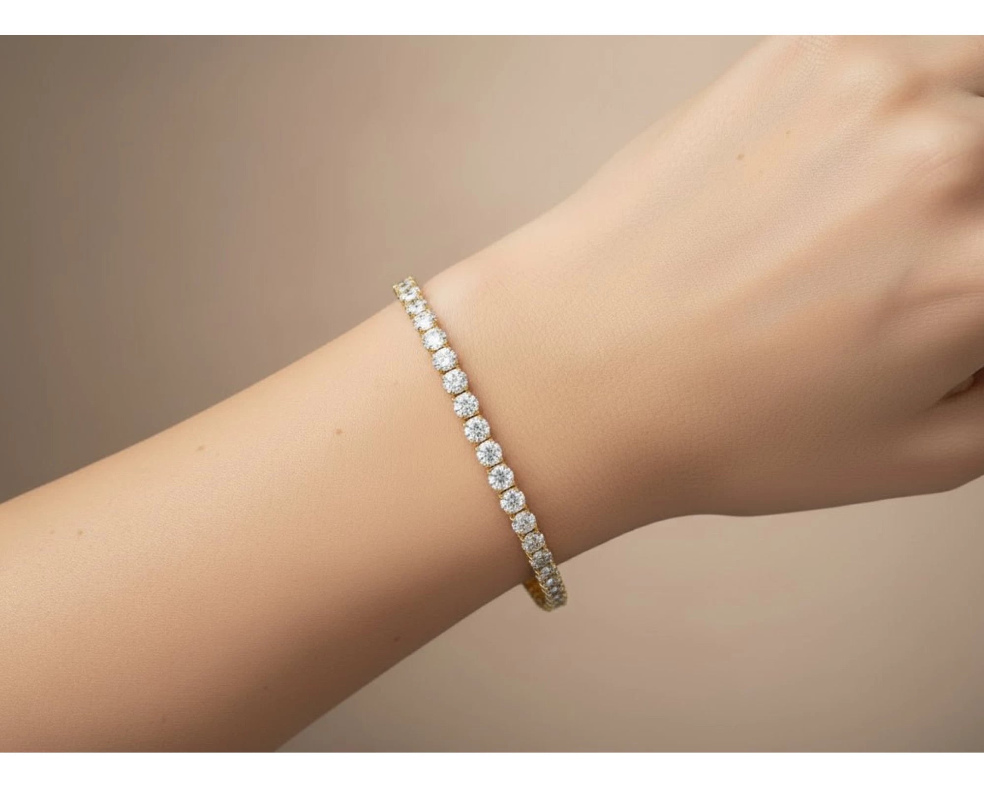 14k Gold Lab-Grown Diamond Tennis Bracelet with Round-Cut Classic Design 6.67ct – view 2