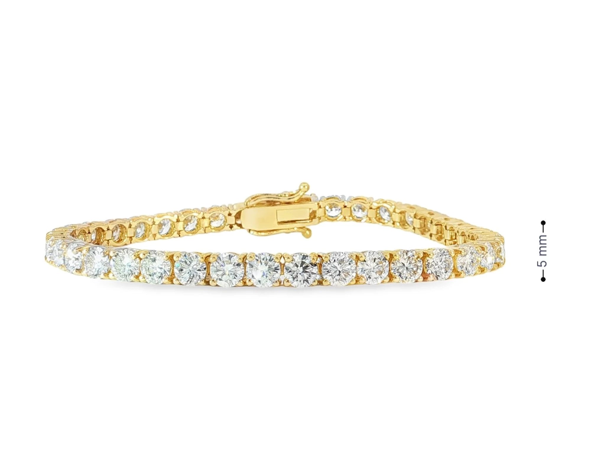 14k Gold Lab-Grown Diamond Tennis Bracelet with Round-Cut Design 12.84ct – front view