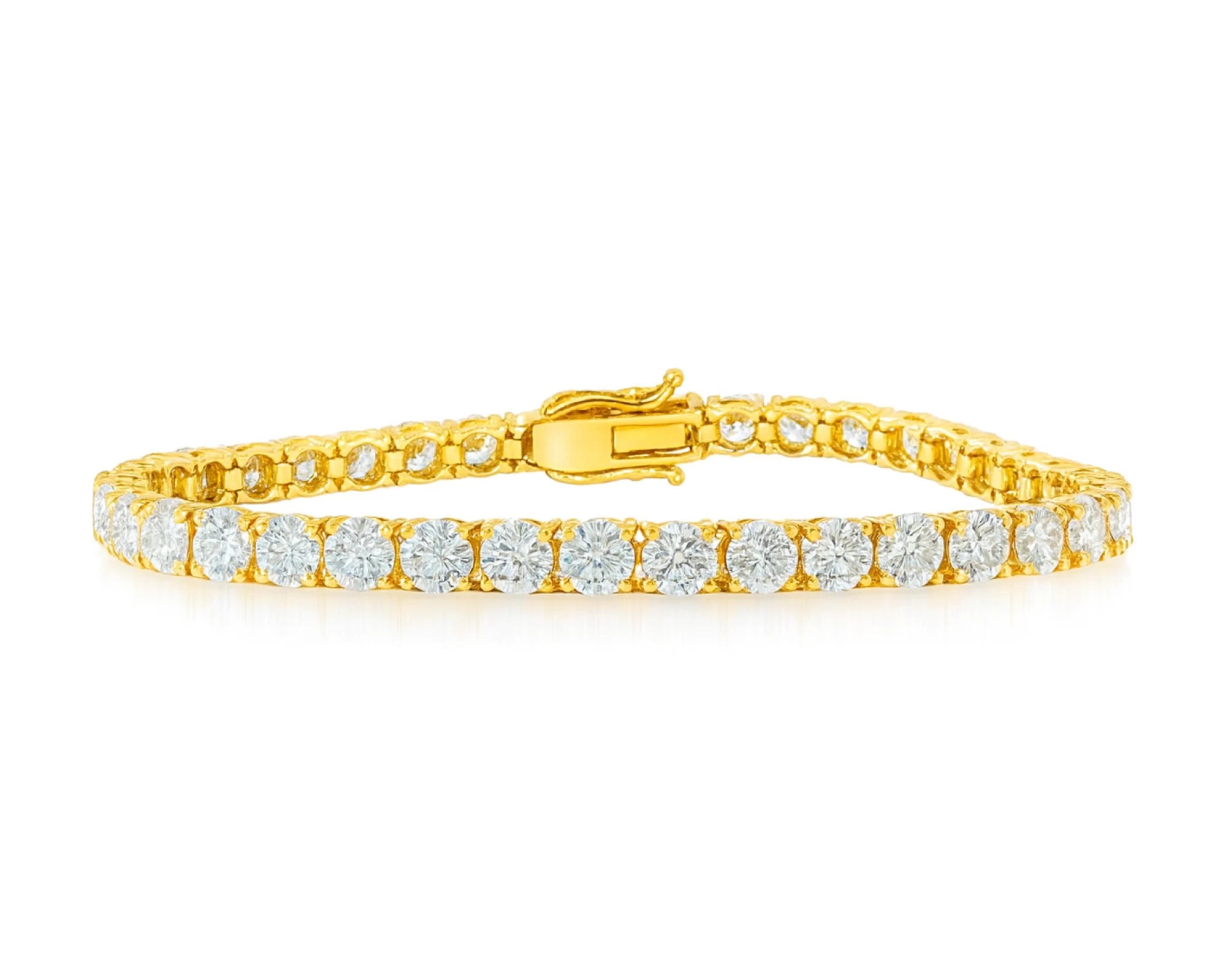 14k Gold Lab-Grown Diamond Tennis Bracelet with Round-Cut Design 12.84ct – lifestyle 4497