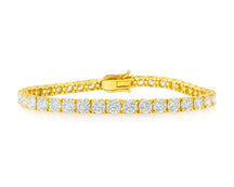 14k Gold Lab-Grown Diamond Tennis Bracelet with Round-Cut Design 12.84ct