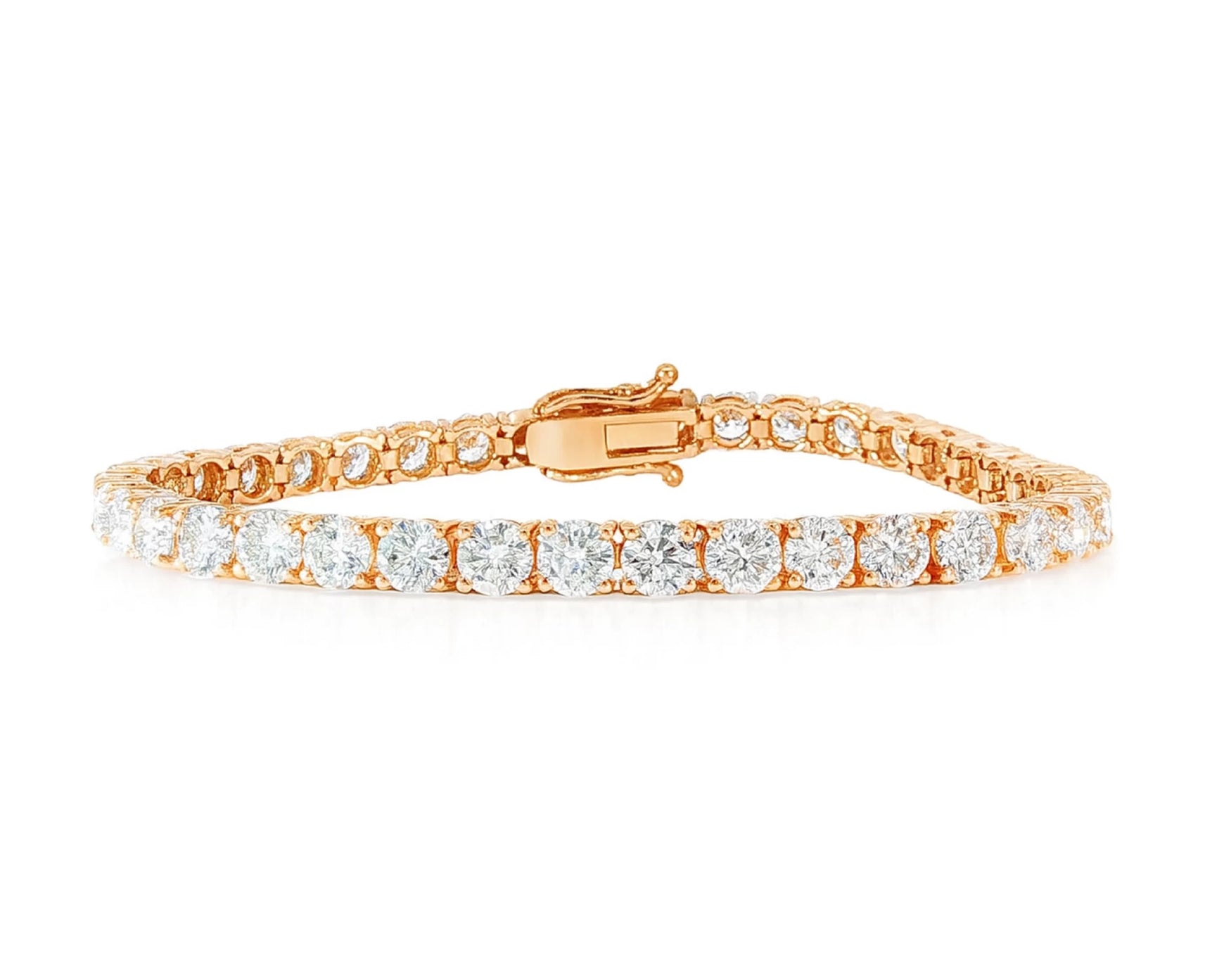 14k Gold Lab-Grown Diamond Tennis Bracelet with Round-Cut Design 12.84ct – lifestyle 4498