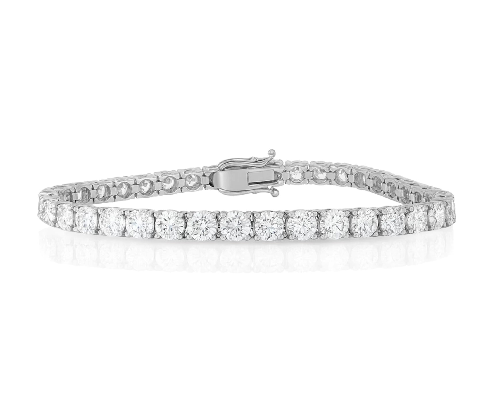 14k Gold Lab-Grown Diamond Tennis Bracelet with Round-Cut Design 12.84ct – lifestyle 4499