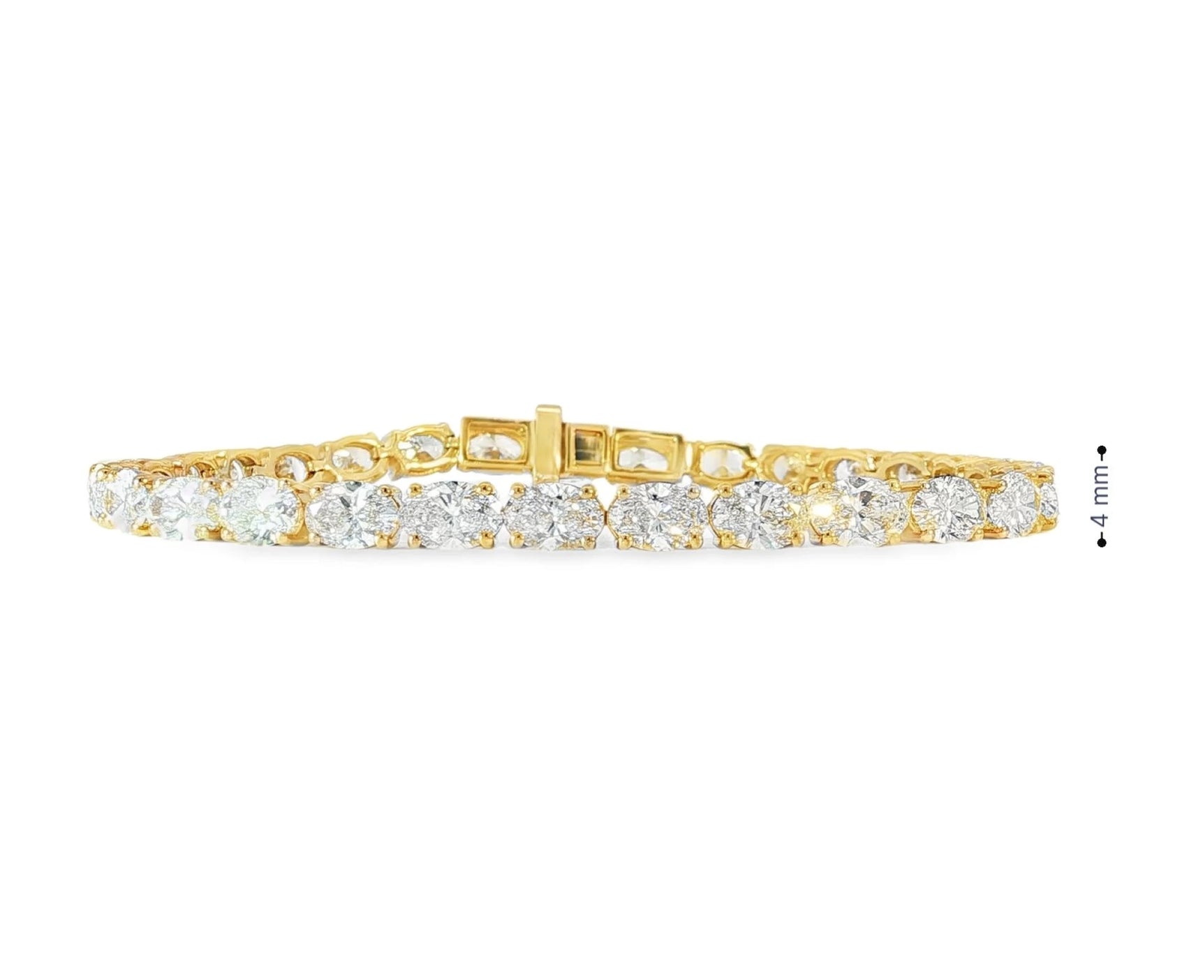14k Gold Lab-Grown Diamond Tennis Bracelet with Round-Cut Design 12ct – front view