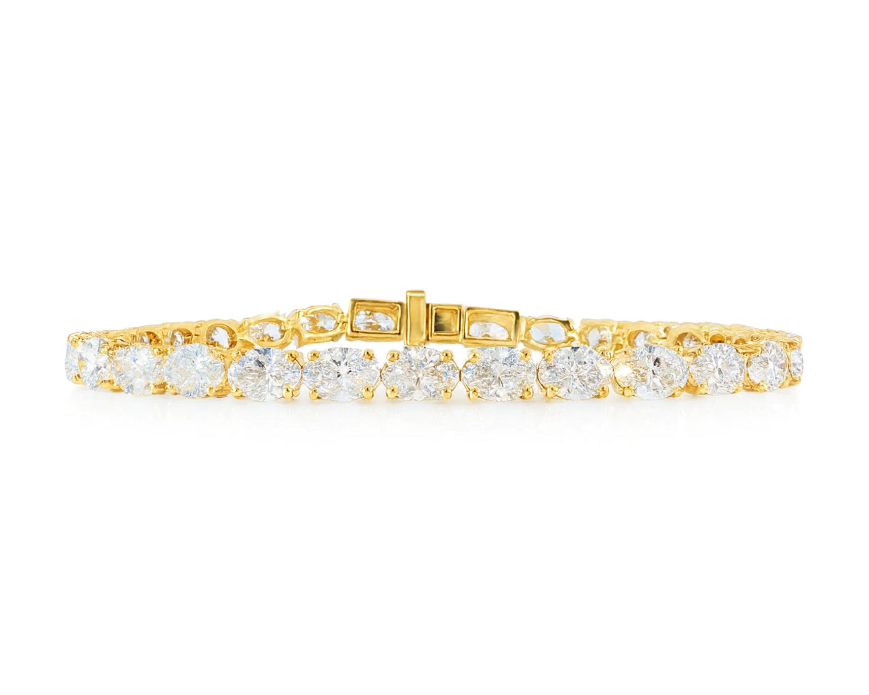 14k Gold Lab-Grown Diamond Tennis Bracelet with Round-Cut Design 12ct – lifestyle 4428