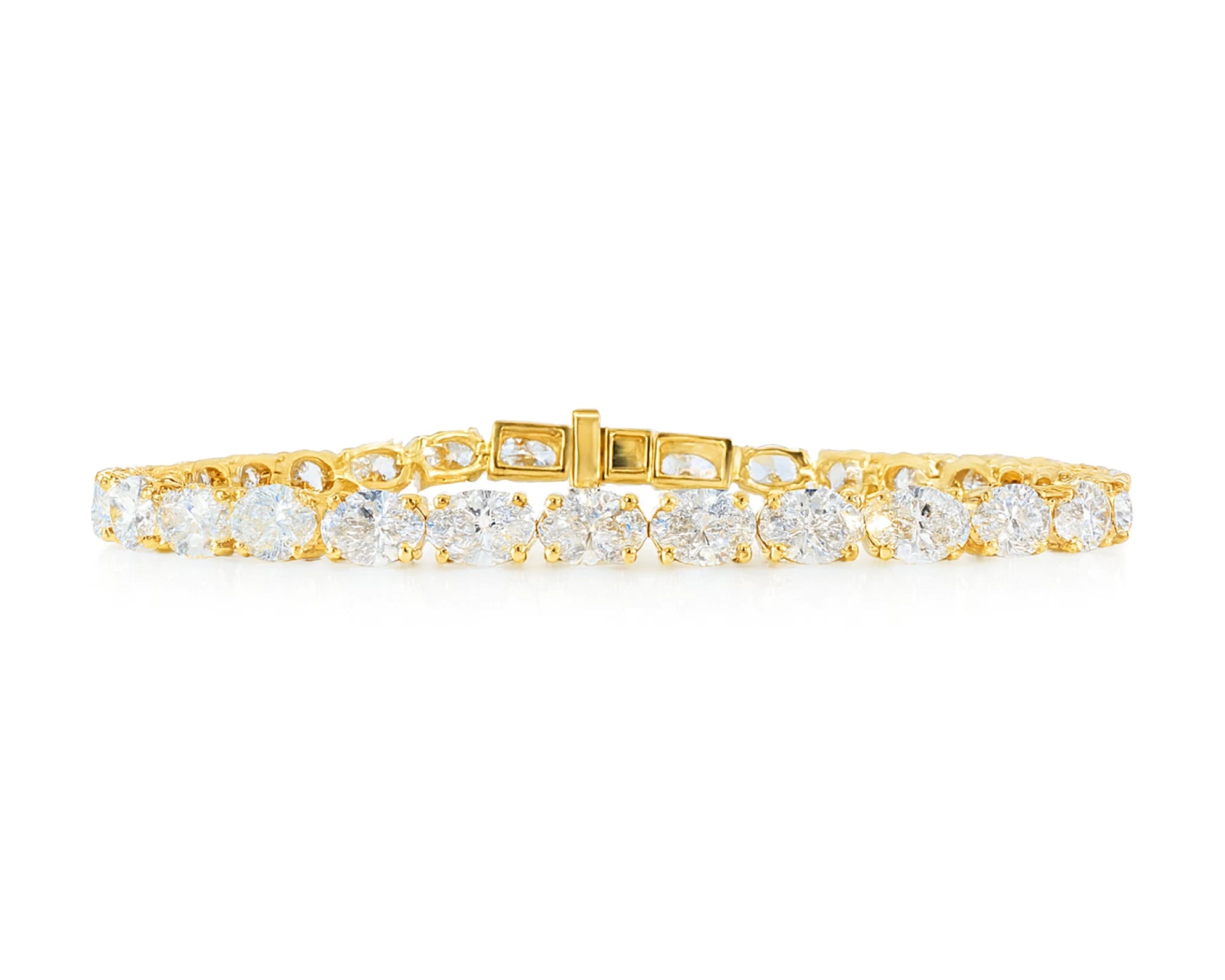 14k Gold Lab-Grown Diamond Tennis Bracelet with Round-Cut Design 12ct – lifestyle 4428