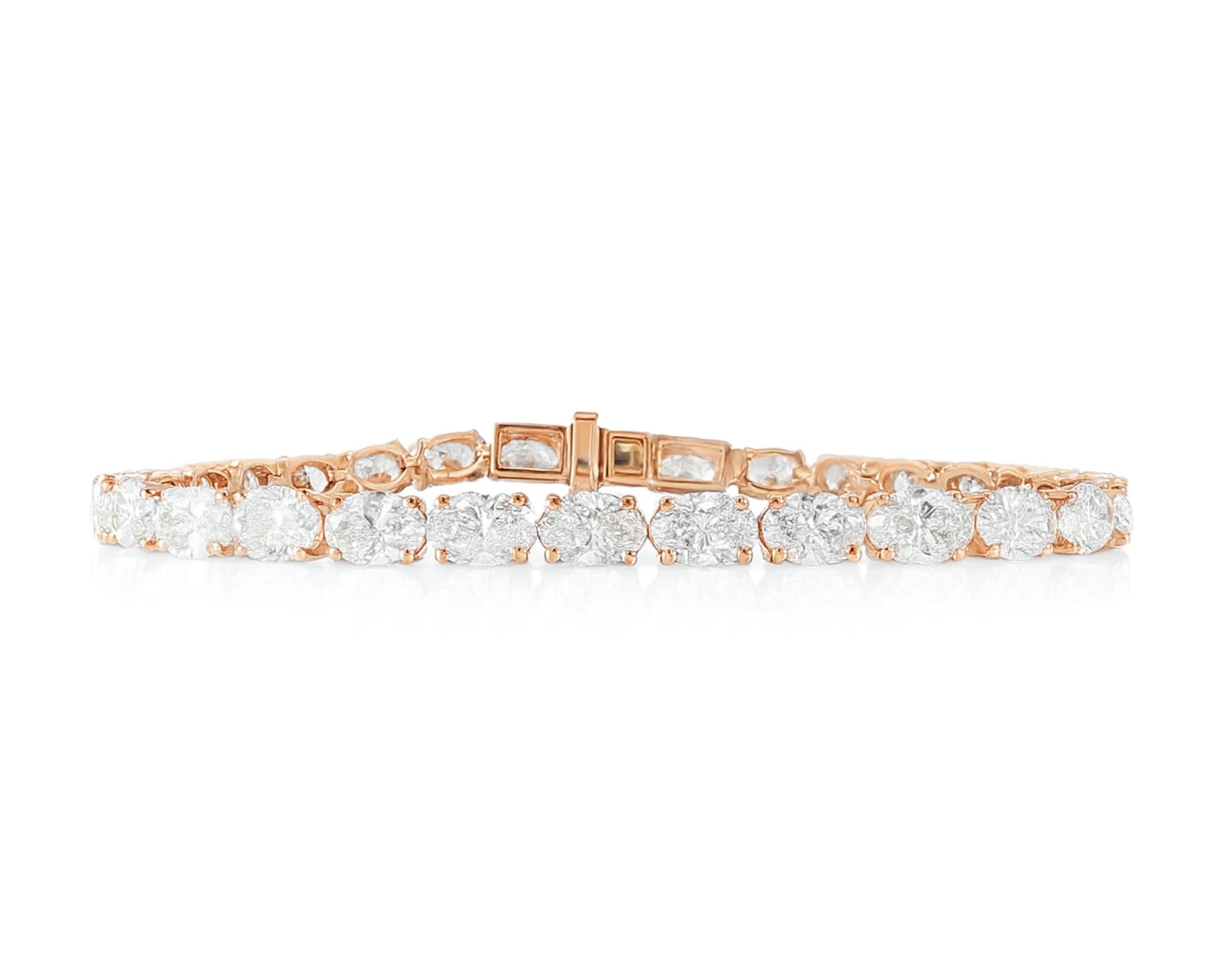 14k Gold Lab-Grown Diamond Tennis Bracelet with Round-Cut Design 12ct – lifestyle 4429