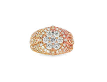 14K Gold Large 3D Cluster Round Diamond Ring 3.77ct