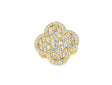 14k Gold Large Clover Ring with Baguette & Round Diamonds 6.01ct